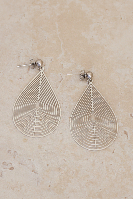 Modern Teardrop Earrings - Silver