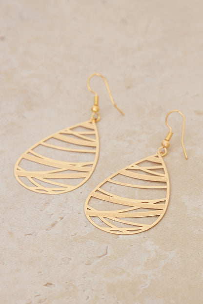 Sienna Cut-Out Teardrop Earrings - Gold