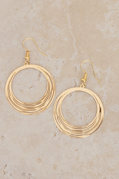 Cirque Circle Drop Earrings - Gold
