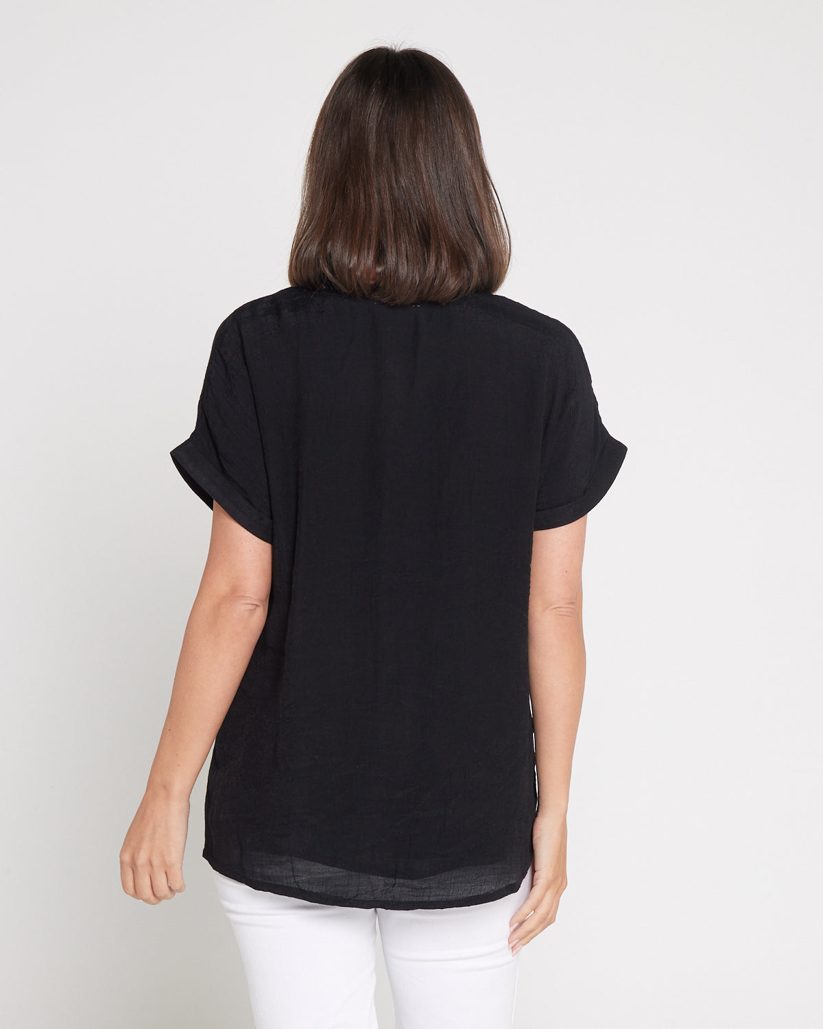 Jennifer Short Sleeve Top - Black