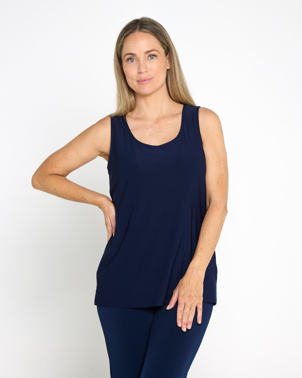 Long Line Tank - Navy