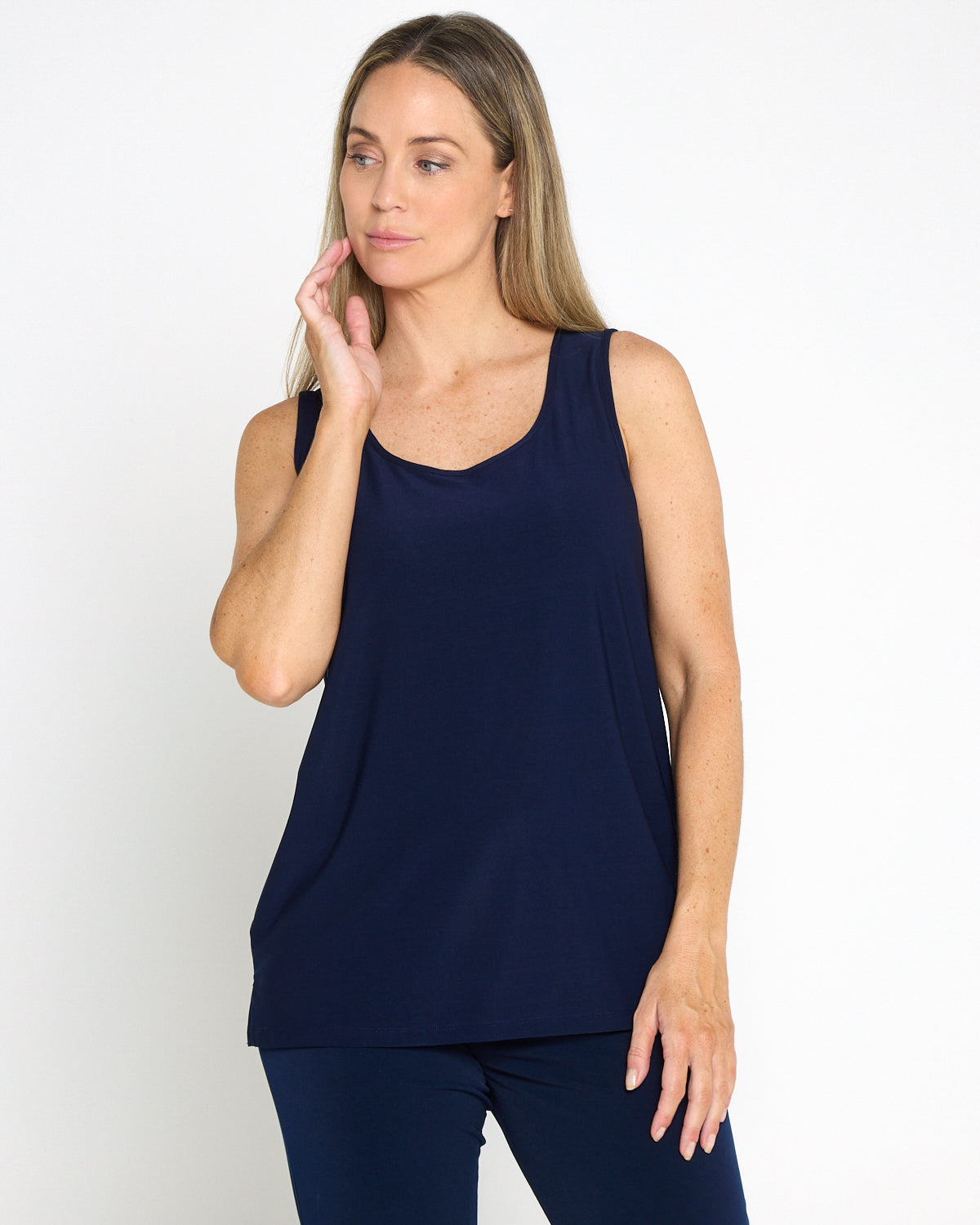 Long Line Tank - Navy