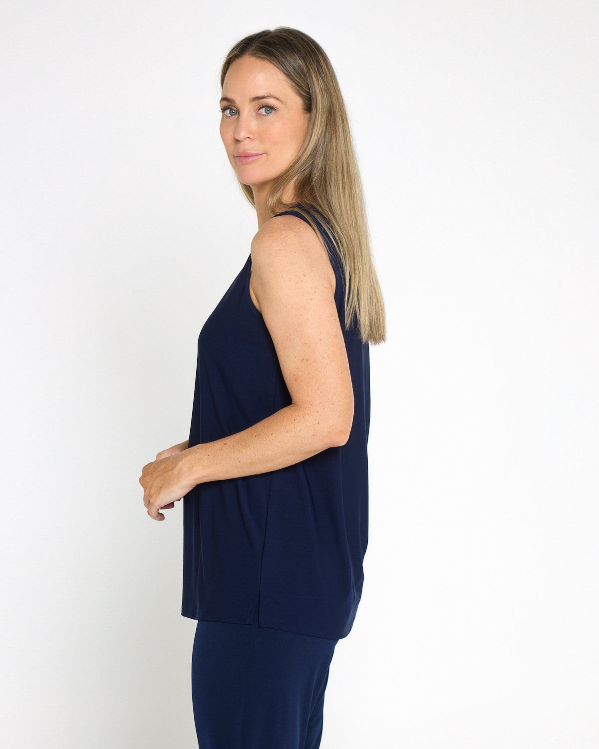 Long Line Tank - Navy