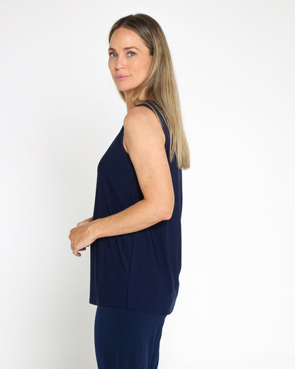 Long Line Tank - Navy