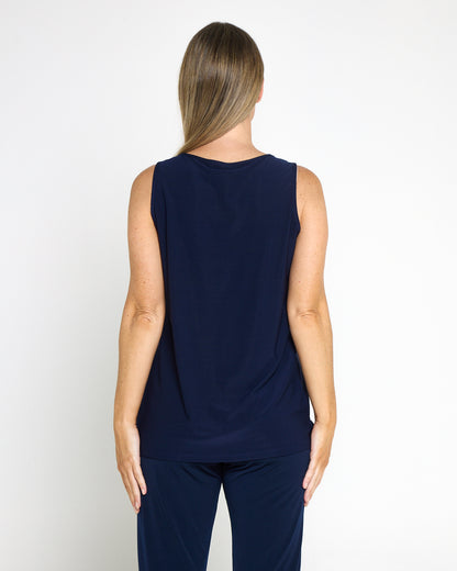 Long Line Tank - Navy