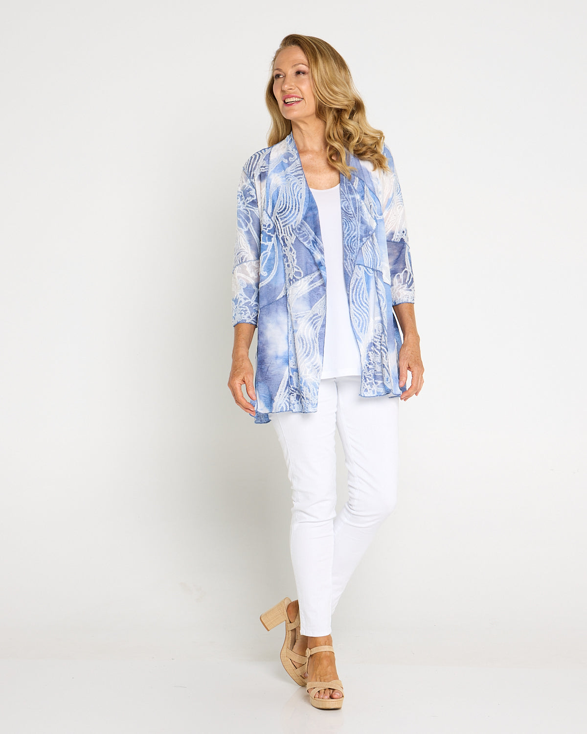 Oceana Waterfall Jacket - Blue Lace Mosaic