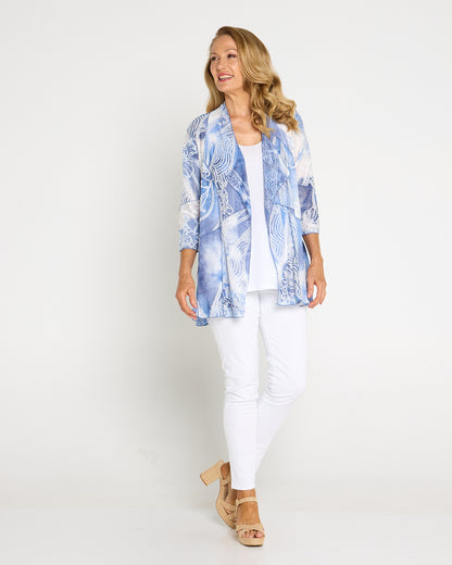 Oceana Waterfall Jacket - Blue Lace Mosaic