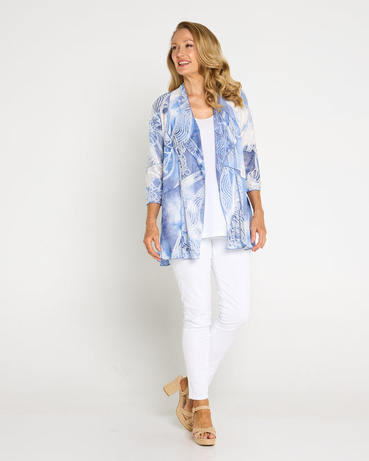 Oceana Waterfall Jacket - Blue Lace Mosaic