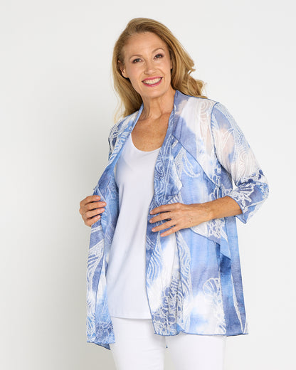 Oceana Waterfall Jacket - Blue Lace Mosaic