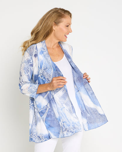 Oceana Waterfall Jacket - Blue Lace Mosaic