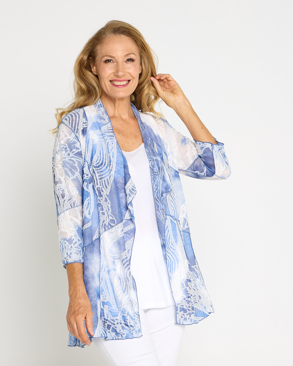 Oceana Waterfall Jacket - Blue Lace Mosaic