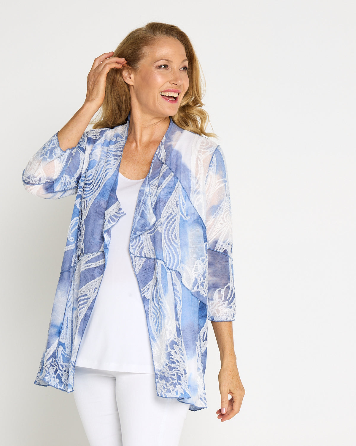 Oceana Waterfall Jacket - Blue Lace Mosaic