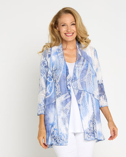 Oceana Waterfall Jacket - Blue Lace Mosaic