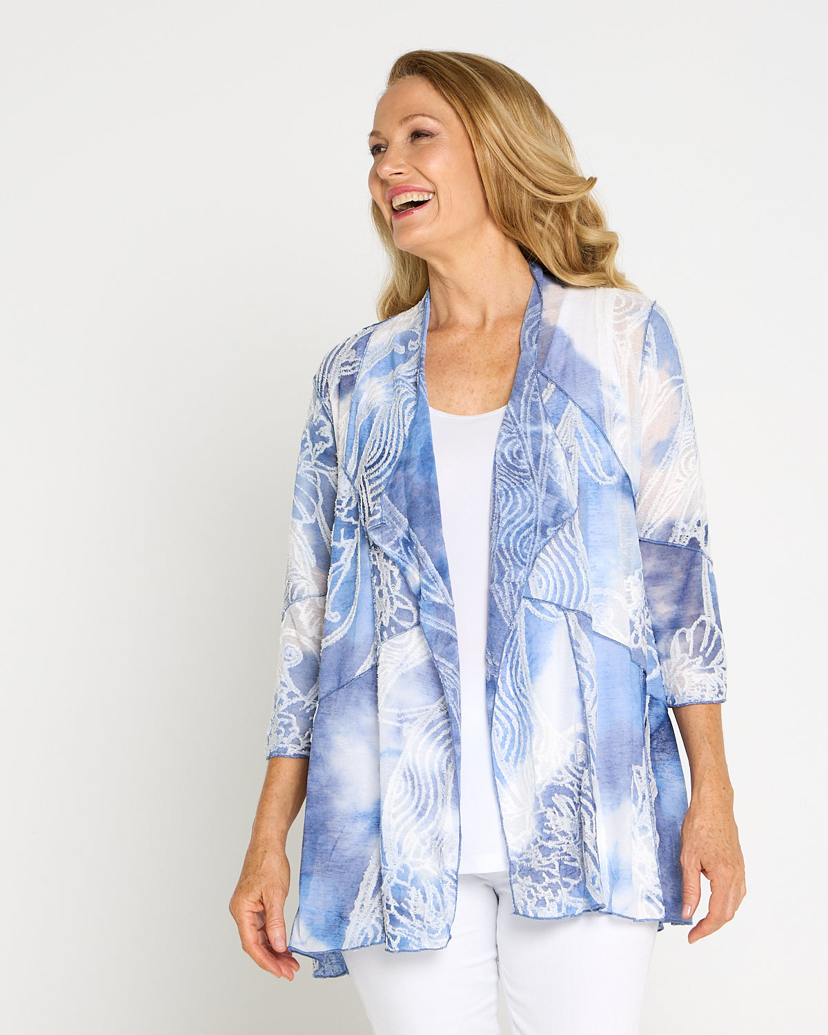 Oceana Waterfall Jacket - Blue Lace Mosaic