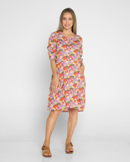 Eva Cotton Dress - Fruit Salad Geo