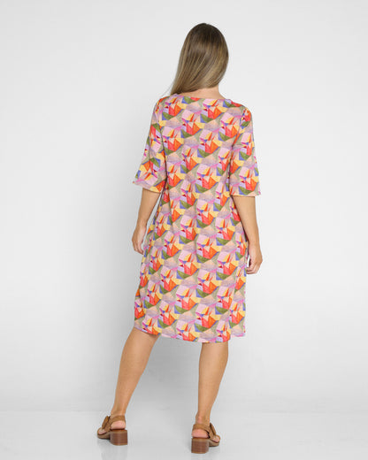 Eva Cotton Dress - Fruit Salad Geo
