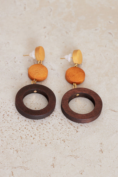 Timber Circle Drop Earrings