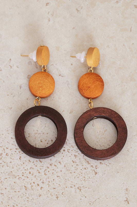 Timber Circle Drop Earrings