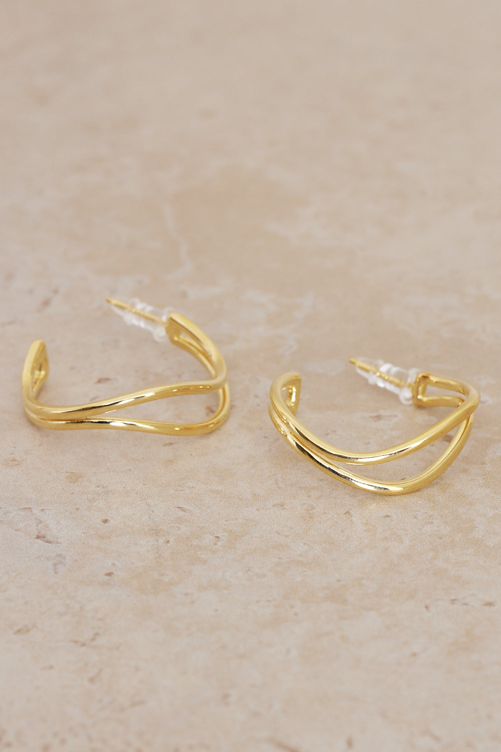 Elegance Double Hoop Earrings - Gold