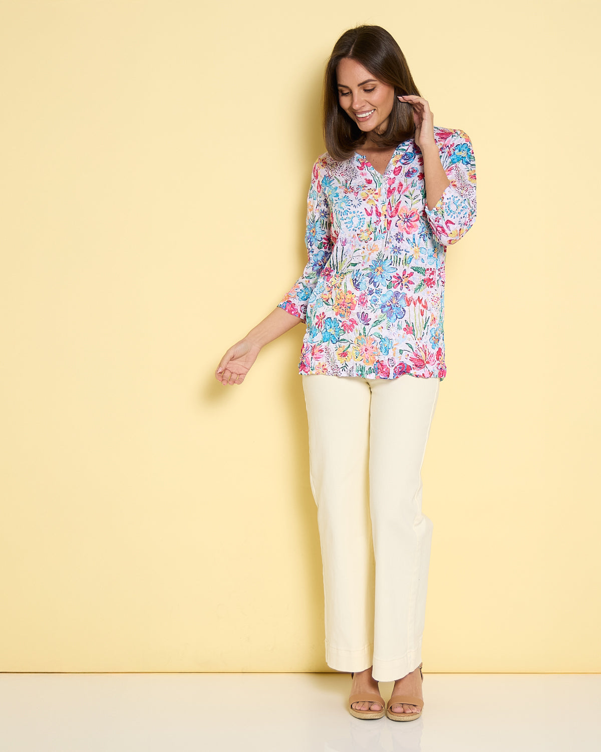 Cher Wide Leg Jeans - Butter Yellow