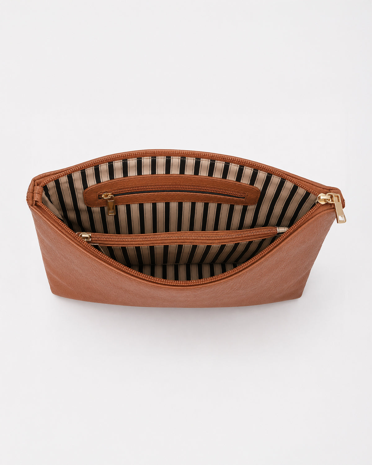 Naomi Tote Bag & Clutch - Brown