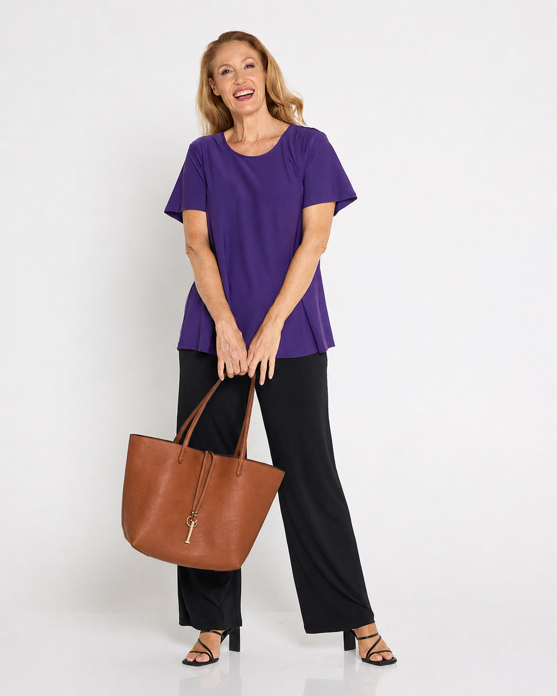 Naomi Tote Bag & Clutch - Brown