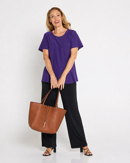 Naomi Tote Bag & Clutch - Brown