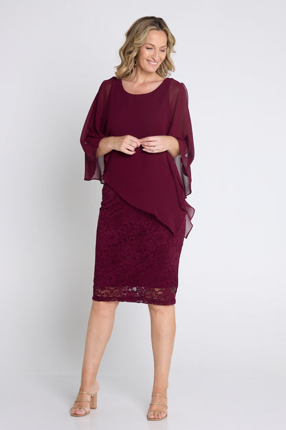 Abigail Dress - Wine