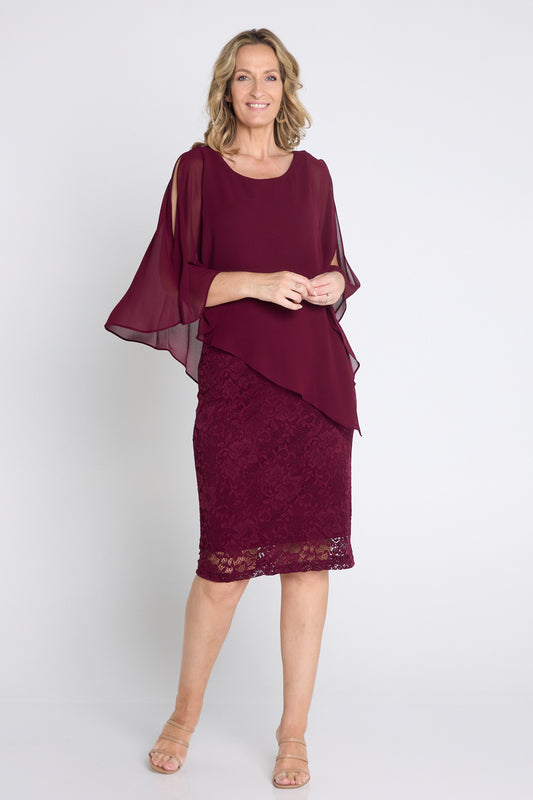 Abigail Dress - Wine