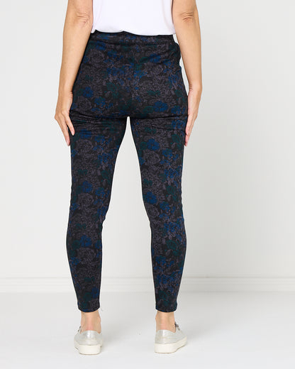 Faraday Fur Lined Leggings - Teal Bloom