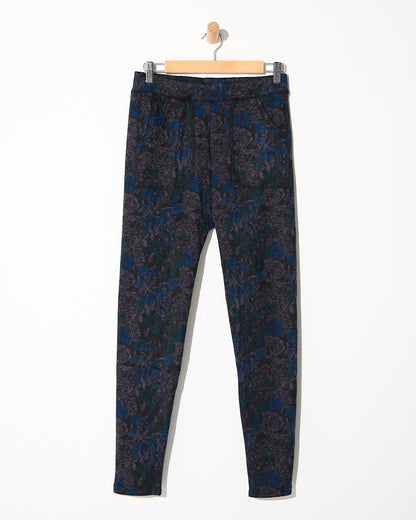 Faraday Fur Lined Leggings - Teal Bloom
