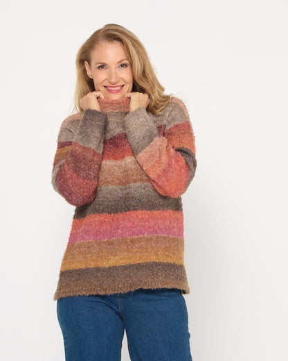 Harbour Stripe Knit - Rust Multi