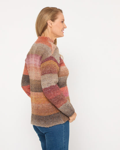 Harbour Stripe Knit - Rust Multi