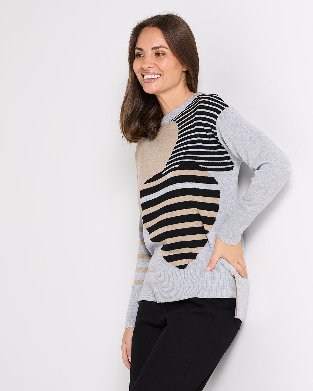 Remi Patchwork Heart Knit Sweater