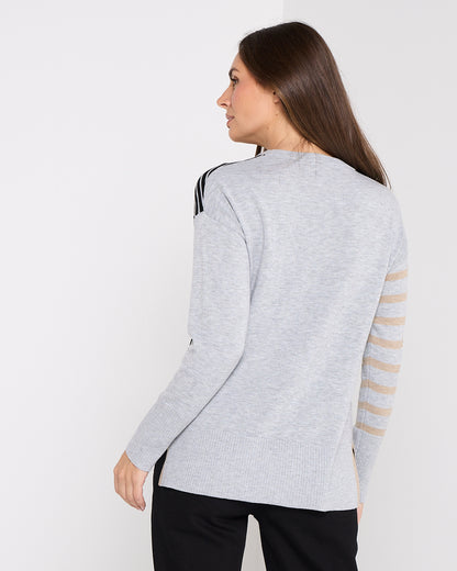 Remi Patchwork Heart Knit Sweater