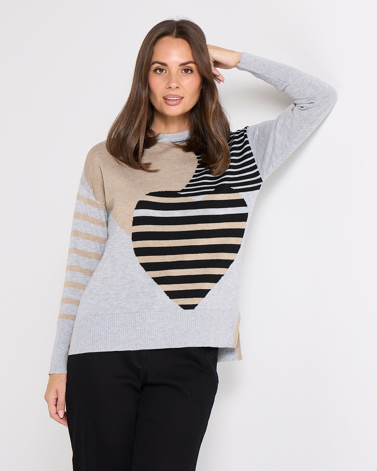 Remi Patchwork Heart Knit Sweater