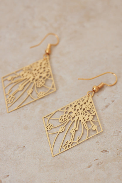 Delicate Bloom Earrings - Gold