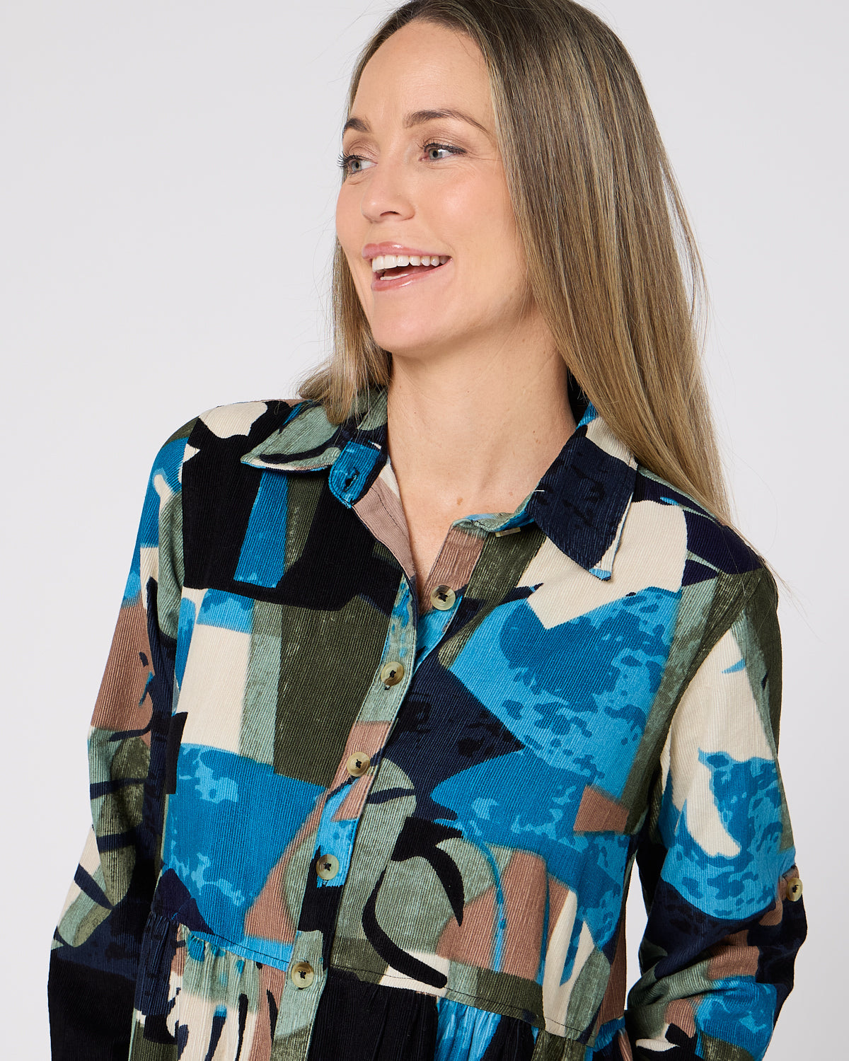 Panama Corduroy Dress - Blue