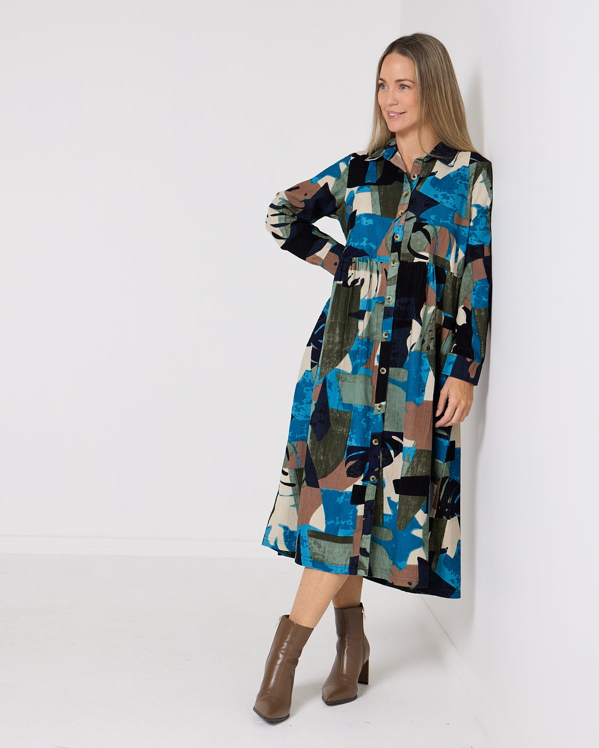 Panama Corduroy Dress - Blue