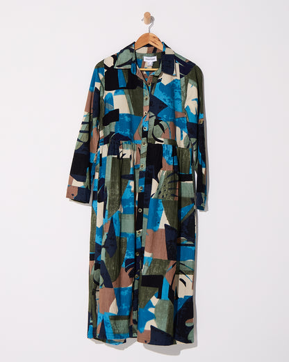 Panama Corduroy Dress - Blue