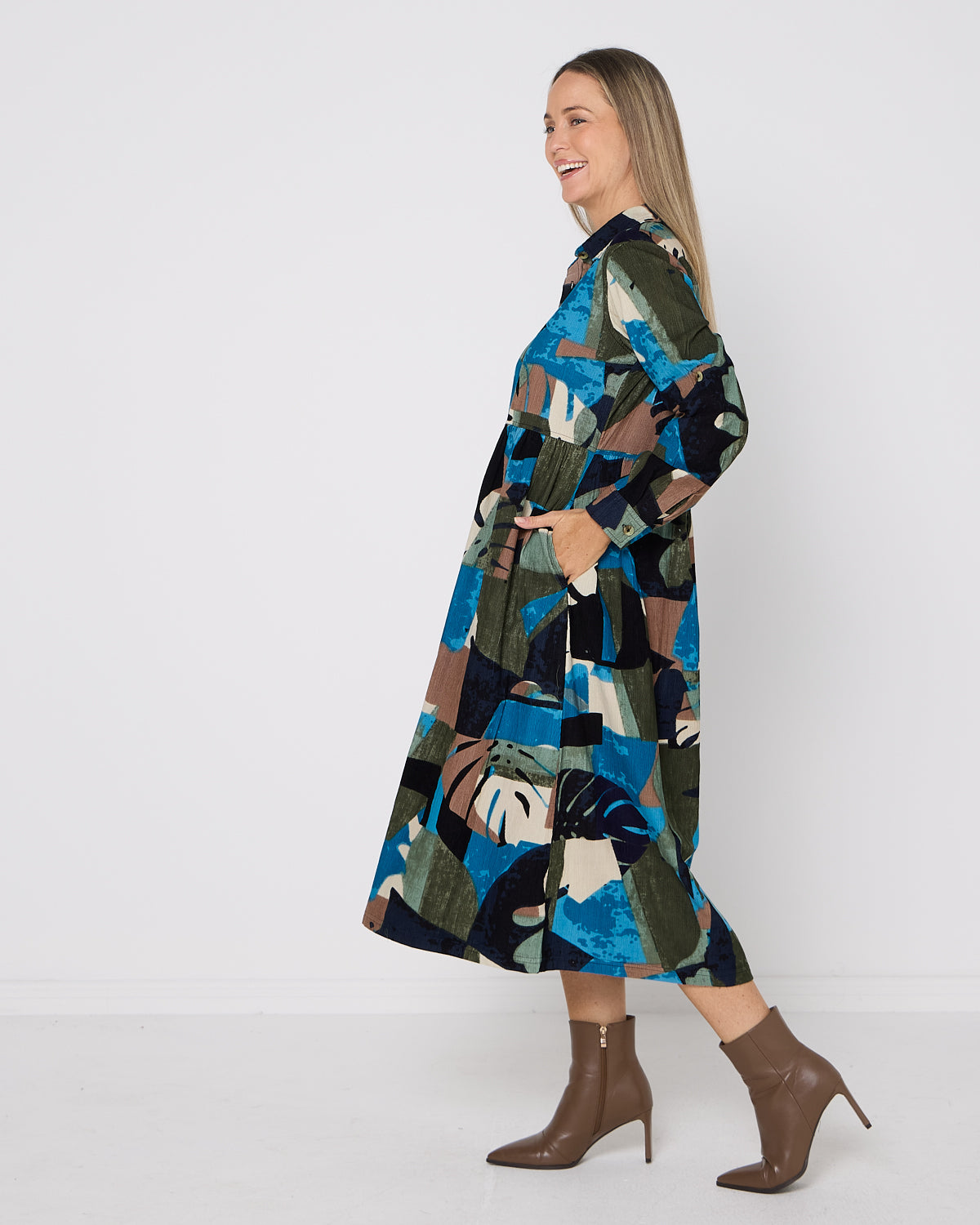 Panama Corduroy Dress - Blue