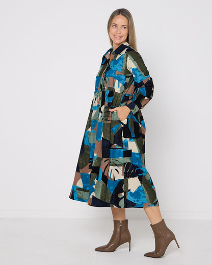 Panama Corduroy Dress - Blue