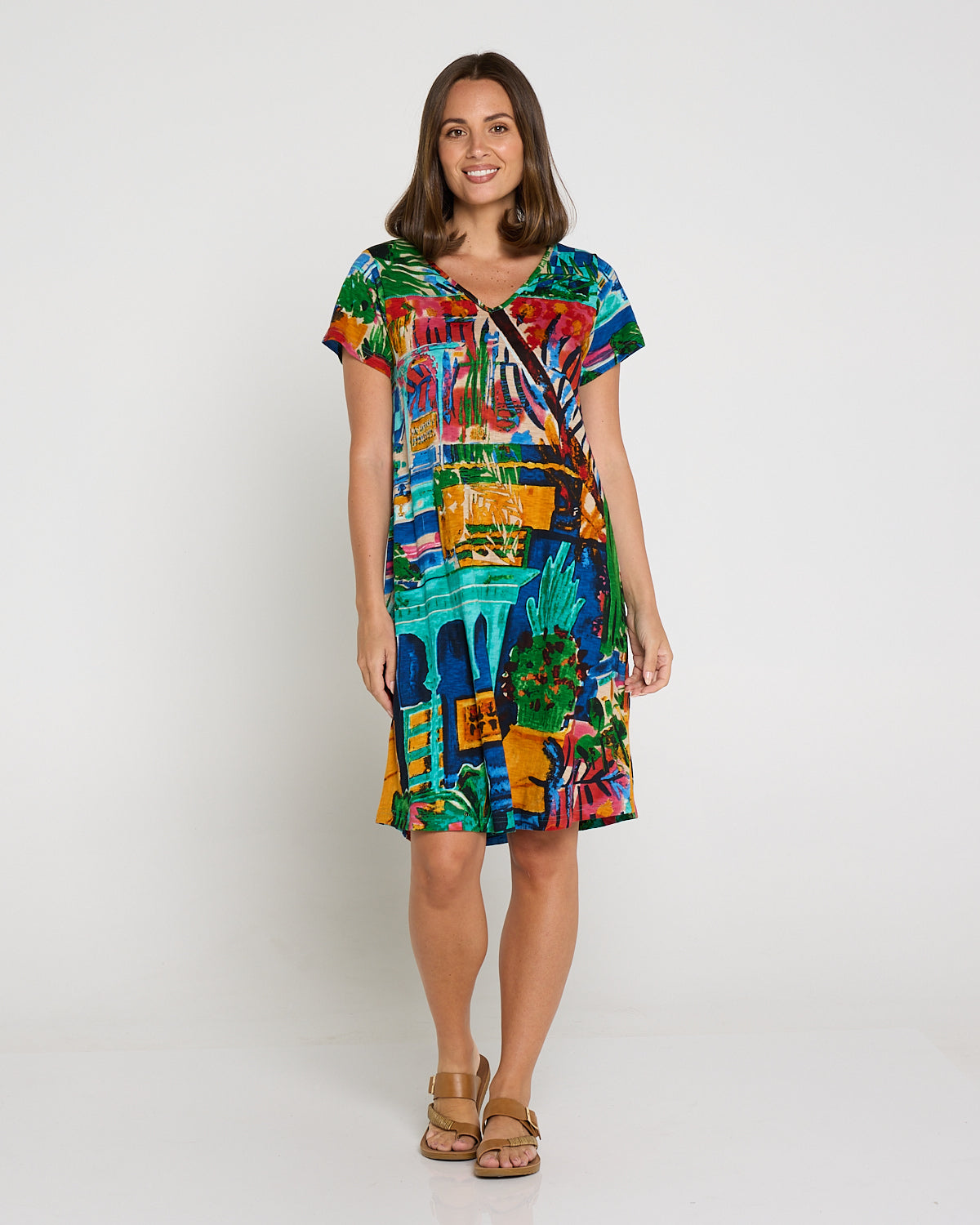 Organic Cotton Contemporary T-Shirt Dress - Oasis