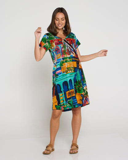 Organic Cotton Contemporary T-Shirt Dress - Oasis