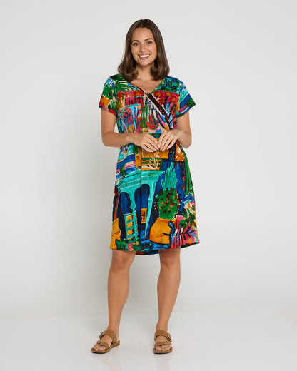 Organic Cotton Contemporary T-Shirt Dress - Oasis