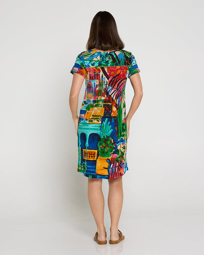 Organic Cotton Contemporary T-Shirt Dress - Oasis