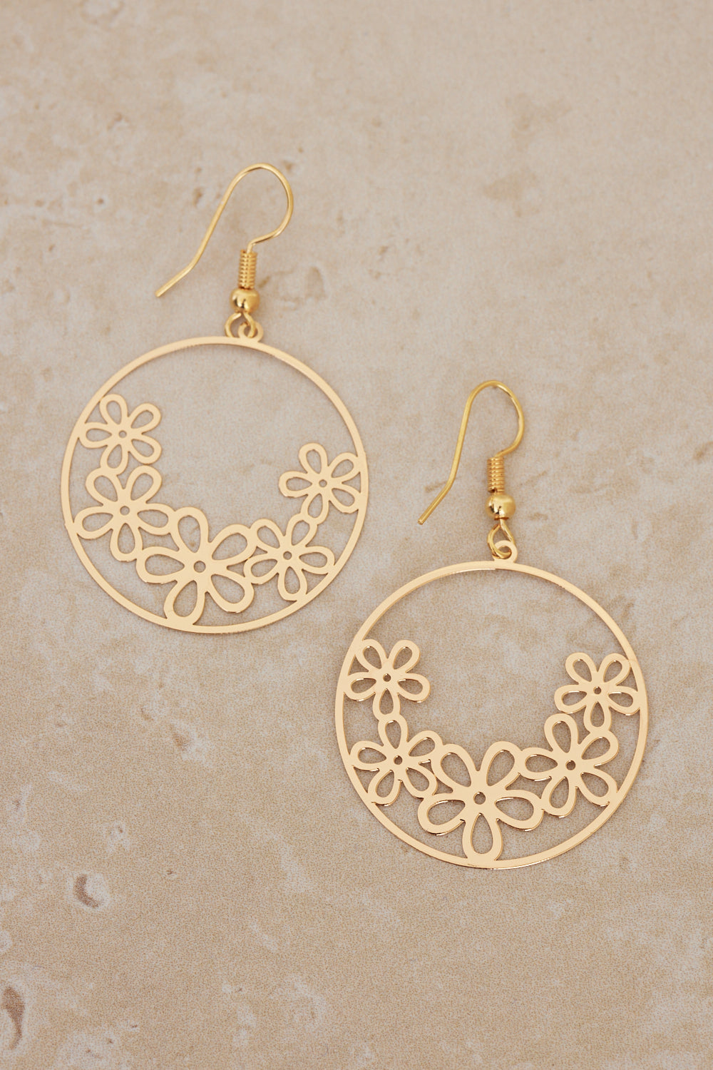 Daisy Drop Earrings - Gold