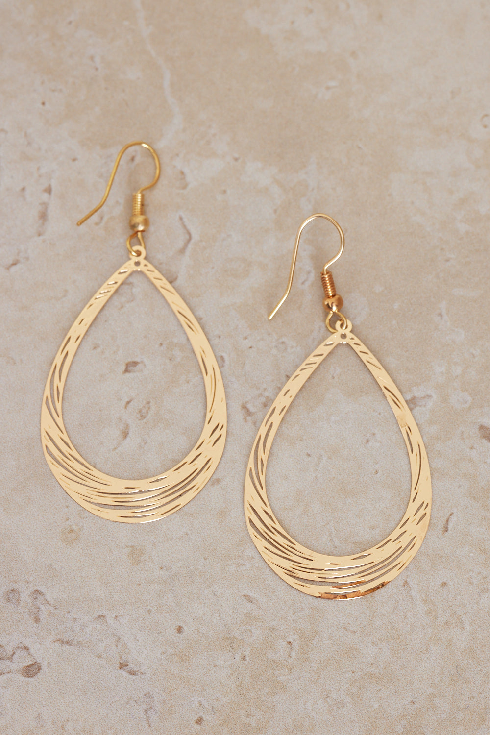 Teardrop Layered Earrings - Gold