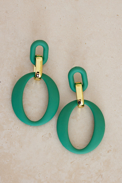 Syme Drop Earrings - Green