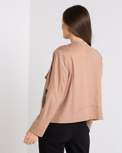 Gabby Faux Leather Jacket - Camel